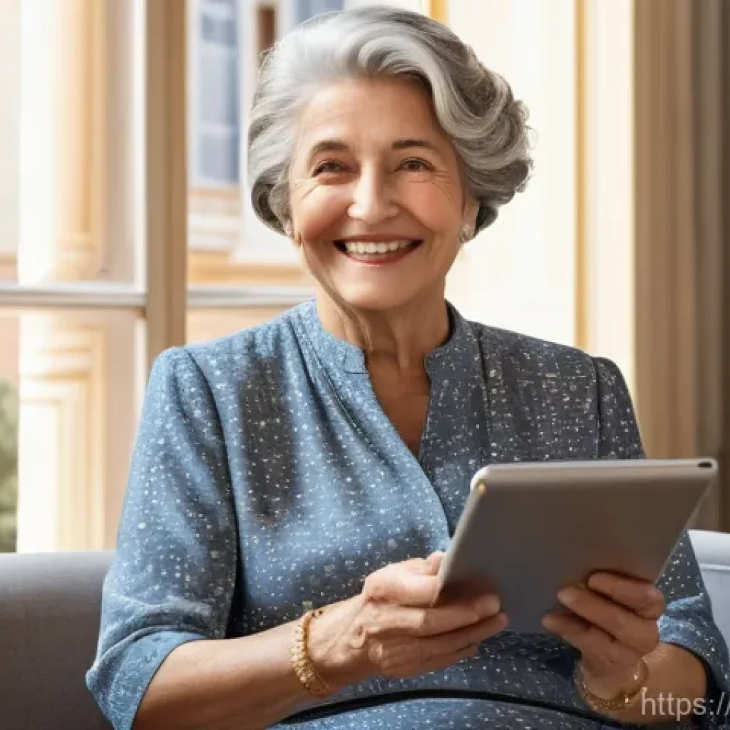 시니어 교육과정 - **Digital Connection and Lifelong Learning:**
    "An elegant Italian woman in her late 60s, with ne...