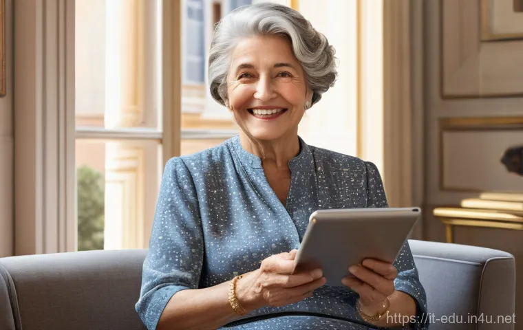 시니어 교육과정 - **Digital Connection and Lifelong Learning:**
    "An elegant Italian woman in her late 60s, with ne...