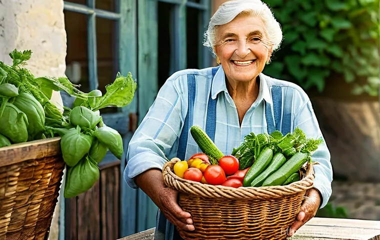 시니어 텃밭 가꾸기 - **Prompt:** A cheerful older Italian nonno (grandfather) or nonna, dressed in comfortable, modest ga... 시니어 텃밭 가꾸기 - **Prompt:** A cheerful older Italian nonno (grandfather) or nonna, dressed in comfortable, modest ga...