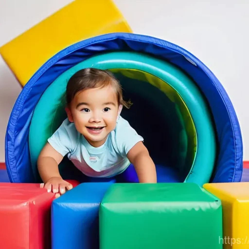 어린이 스포츠 활동 - **Playful Movement in a Colorful Gym:**
    "A brightly lit, spacious indoor gym designed for young ...
