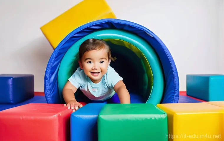 어린이 스포츠 활동 - **Playful Movement in a Colorful Gym:**
    "A brightly lit, spacious indoor gym designed for young ...