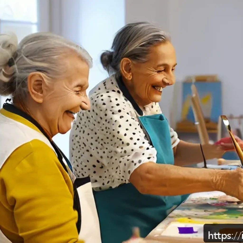 노인 취미 활동 - A vibrant community art workshop scene in a sunny Italian studio filled with diverse older adults we...