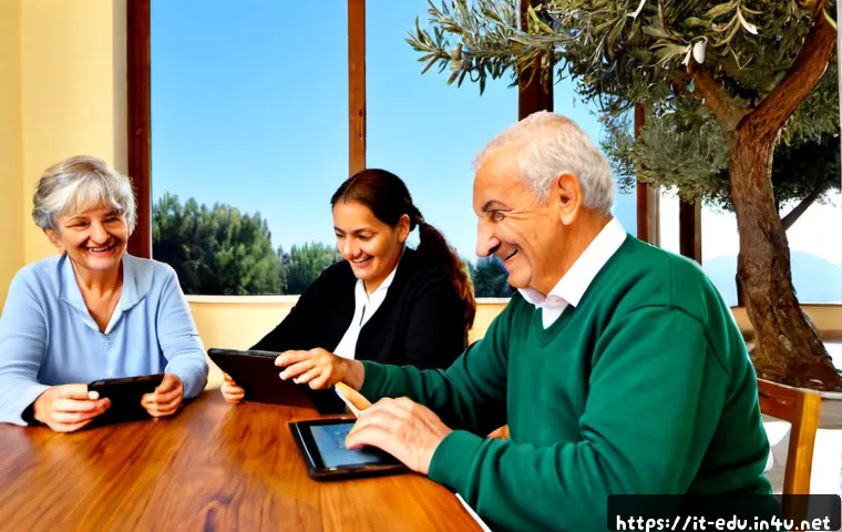 시니어 교육 프로그램 - Photorealistic senior education program in a bright Italian community learning center, diverse Itali...